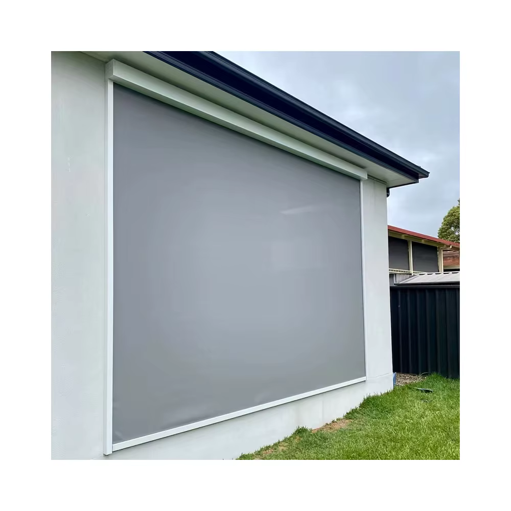 Zip screen blinds used across different outdoor spaces in Dubai including pergola terrace and restaurant